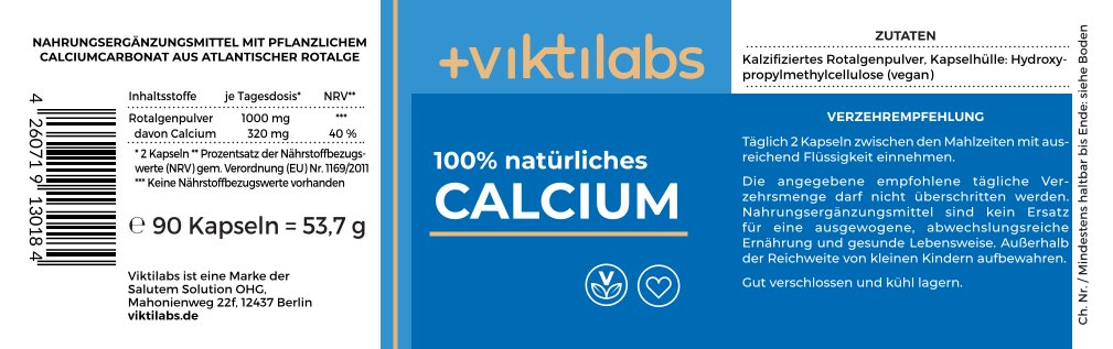 Natürliches Calcium aus der atlantischen Rotalge - 90 Kapseln