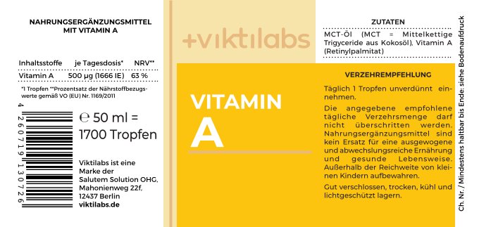 Vitamin A: Natürlich in MCT-Öl gelöst