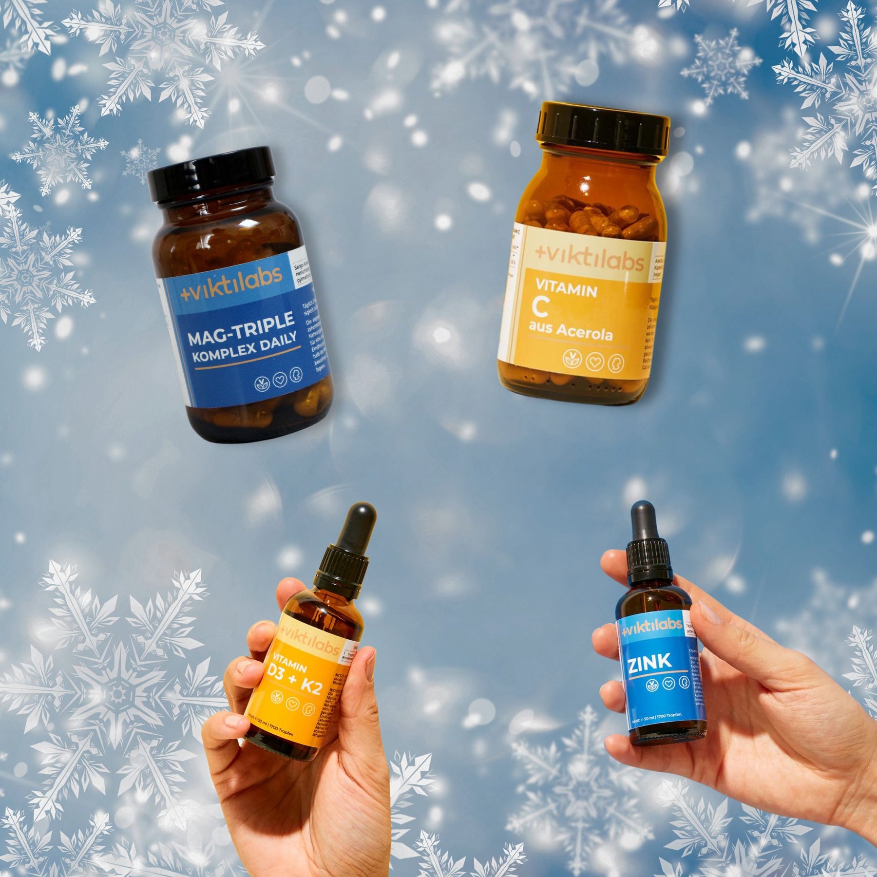 Cold Season Bundle: Vitamin C, Zinc, Mag-Triple® (magnesium complex), Vitamin D3 & K2